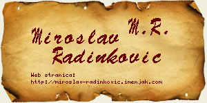 Miroslav Radinković vizit kartica